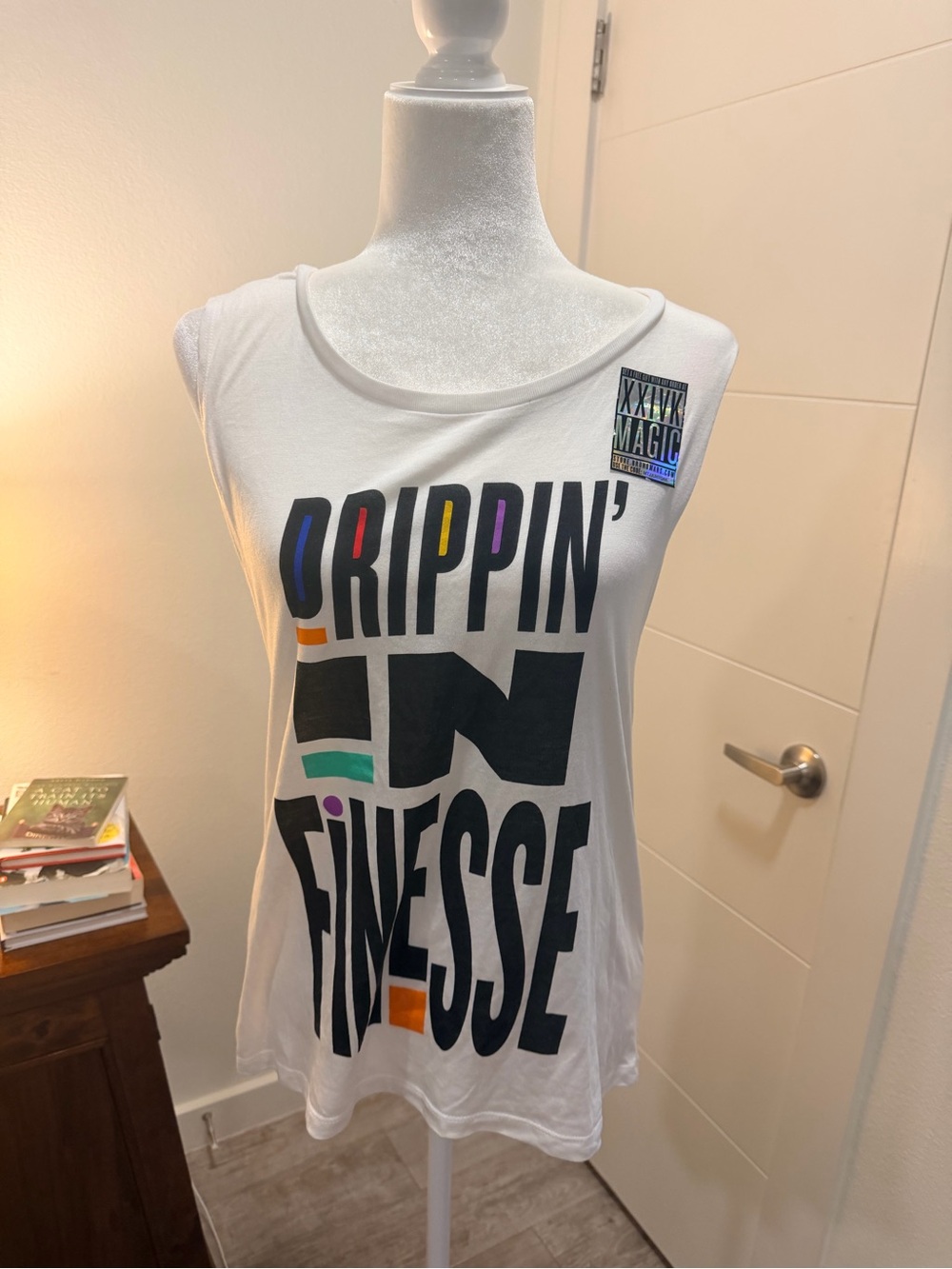 Bruno Mars - White Graphic Tank Top - Drippin' In Finesse